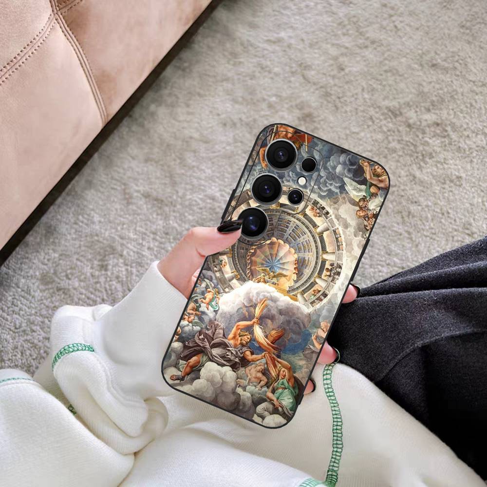 Renaissance Frescoes Phone Case For Samsung S 24 Fe 25 Ultra Plus 20 Lite 21 30 22 23 24 22 Ultra 5G Fundas