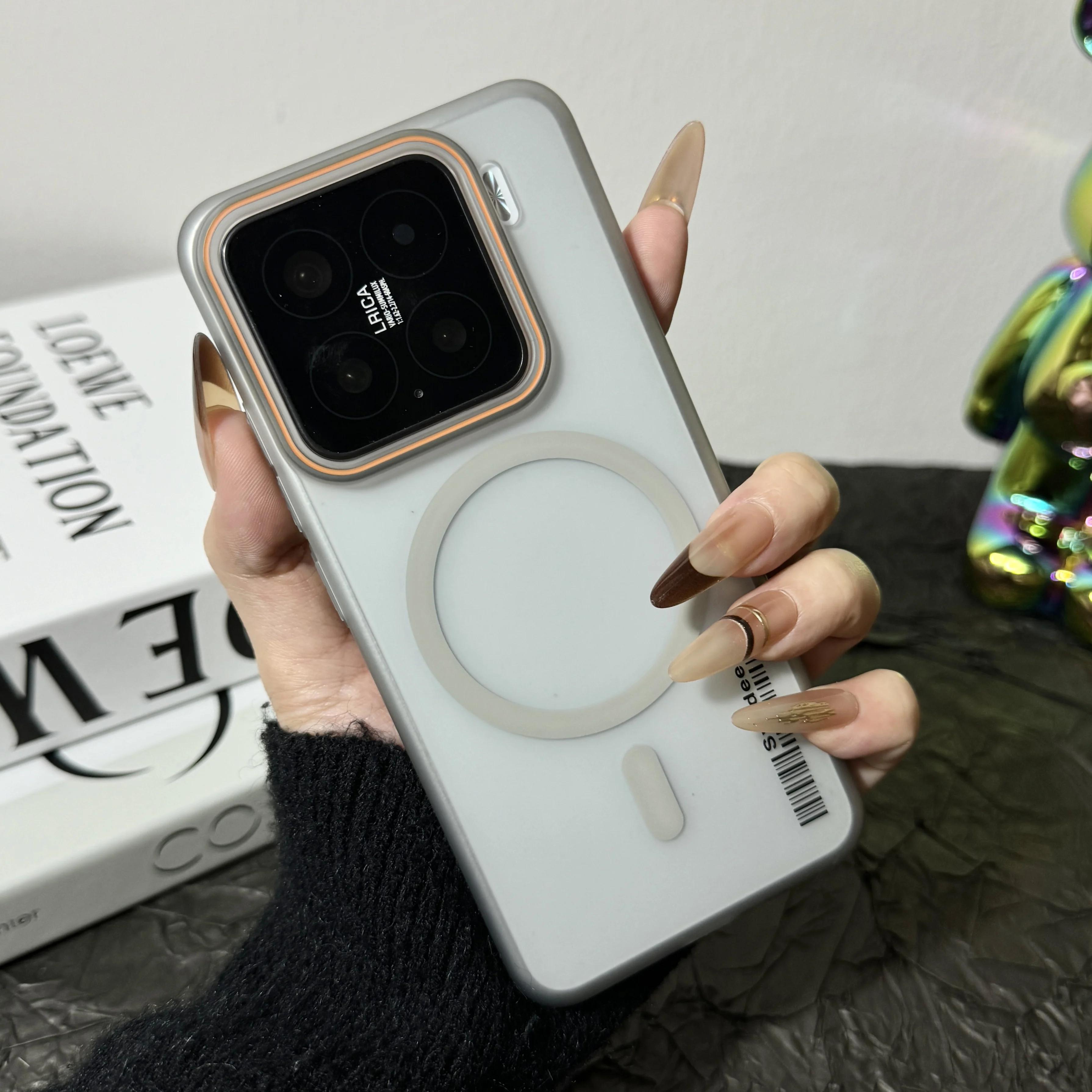 

Чехол Mi15 для Magsafe Matte Slim Case для Xiaomi 15 Pro Xiaomi15 14 13Pro 14ultra Wireless Charging Magnetic Hard PC+tpu Candy Cover For Xiaomi 15