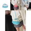 Cotton Linen Knitting Water Bucket Style Shoulder Bag For Kids And Teens