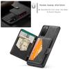 For Samsung Galaxy S20 5G Case JEEHOOD J01 Retro Leather Phone Back Cover with Detachable Magnetic Card Holder