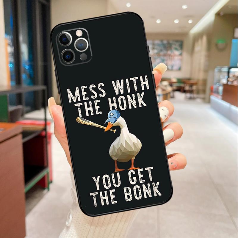 Duck Goose Honk Bonk Funny Meme Phone Case For iPhone 17 16 15 14 13 12 11 Pro Max mini 16 Plus 16e 17 Air Protective Cover