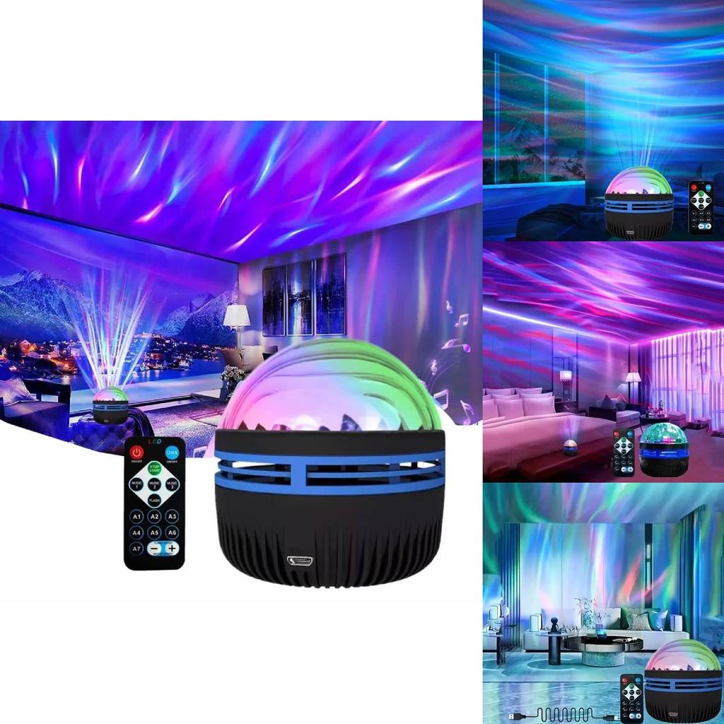 Luxurious Led Night Light Projector Featuring Mesmerizing Northern Lights And Spiral Effects