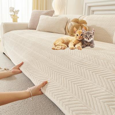 1PC Velvet Thicken Sofa Seat Cover Nordic Universal Sofa Cushion Slipcover Anti-slip L Corner Couch Towel Mat for Living Room