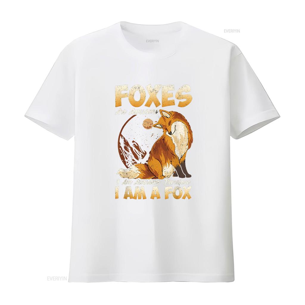 Fox T Shirt Foxes Are Awesome Cute Kids Girls Boys vintage Washed streetwear Stylish Soft Breathable Casual Unisex Comfortable
