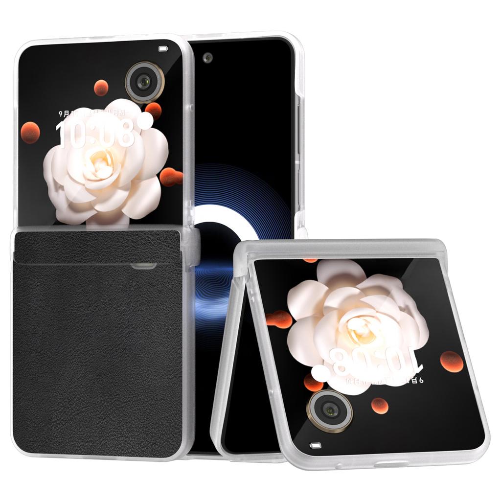 For Honor Magic V Flip 5G Case Hinge Protection Leather+PC Phone Cover Matte Edge