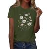 Women's Fashion Casual Printed Round Neck Short Sleeved T-Shirt Top T-Shirt Top Top