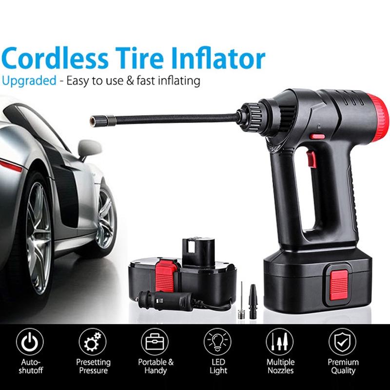 12V 160PSI Cordless Air Compressor Portable Tire Inflator Auto Hand Held Air Pump Digital LCD Rechargeable for Car Bike