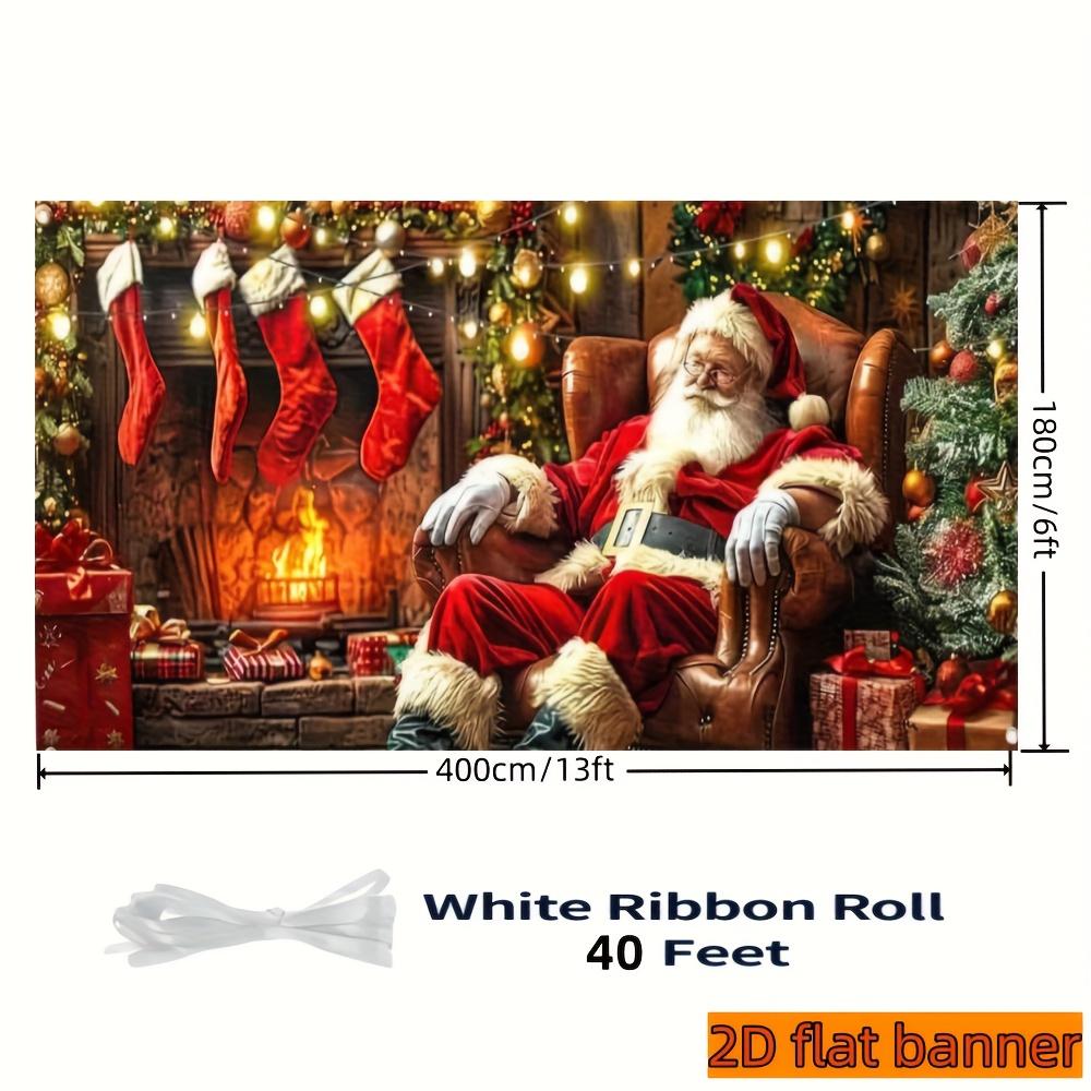 2D door banner Christmas garage door banner Christmas garage door cover Christmas tree indoor and outdoor party decoration