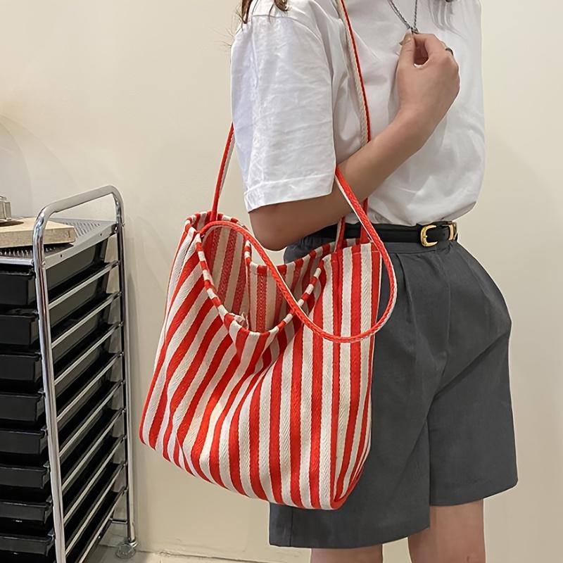 Stylish Striped Canvas - Roomy And Adaptable - Perfect for The Office, Classes, Or a Day Trip.