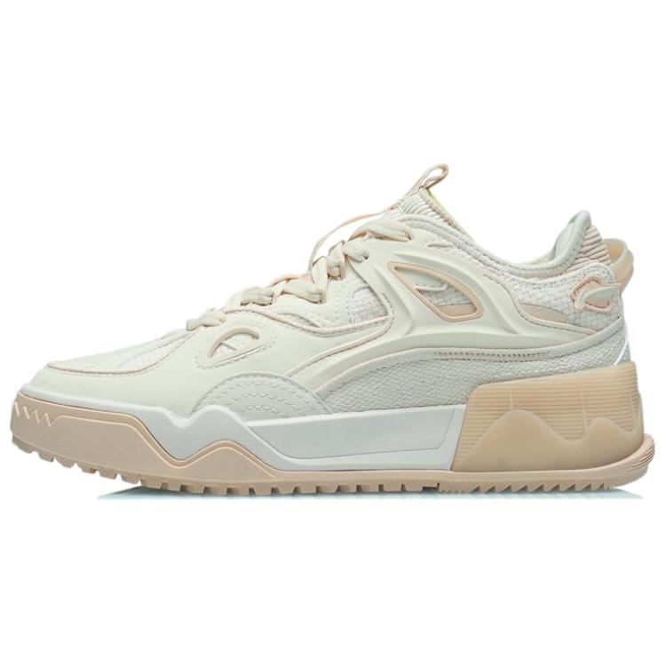 Li Ning CF Flash Star Comfortable Casual Shock Absorbing Lightweight Non-Slip Breathable Low-Top Skate Shoes Women sneaker Light-Gray Pink AGCR290-3