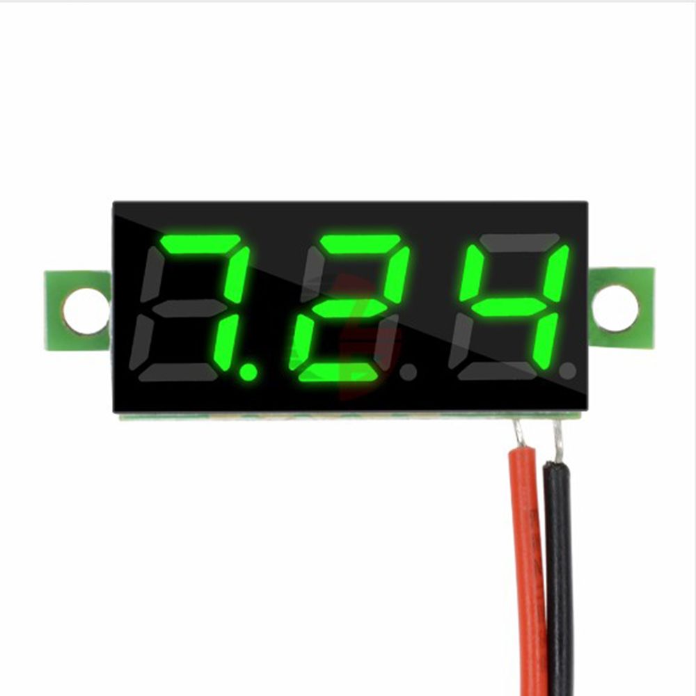 1 stk DC 2,5-30V Testverktøy Mini LED-skjerm 3-sifret Måler Spenning Voltmeter Voltameter Panelmeter