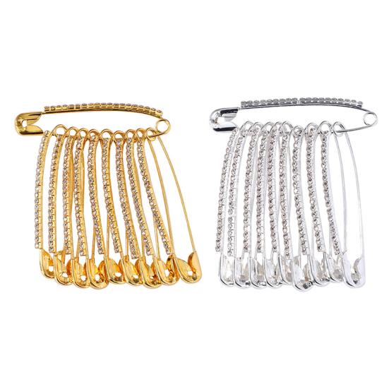 Rhinestone Safety Pins Pants Waist Pins Shiny Shawl Brooches Clothes Fixing Pins Decoration Accessories for Women Dress Pants Skirts Scarves
