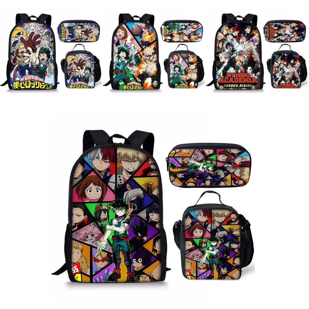 My Hero Academia Rucksack-Set Mit Oxford-Stoff Und Cartoon-Print Für Schule Und Training