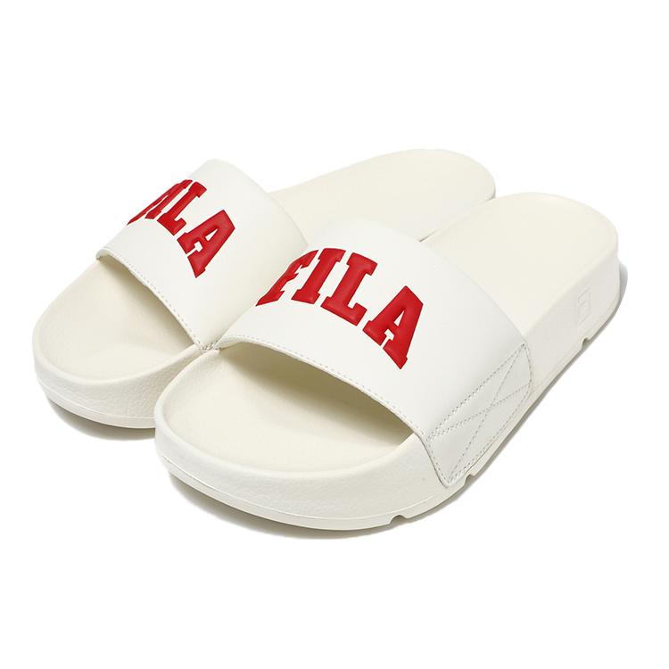 Fila Uni Drifter Slide Slippers Unisex Ecru/Red 1SM01578D_121
