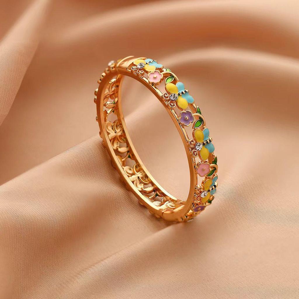 Widney Peking Cloisonné Detský Otvorený Diamantový Náramok - Darček v Národnom Štýle