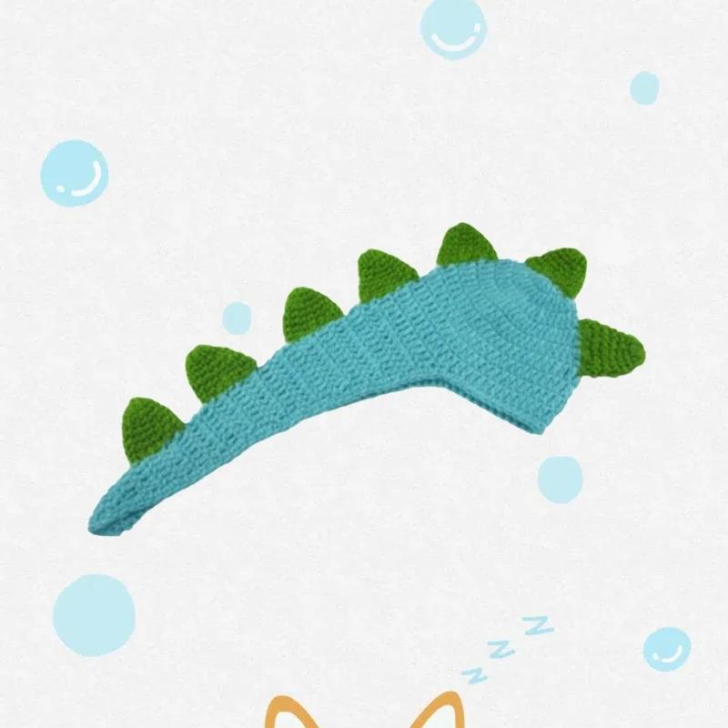 Knitted Little Dinosaur Baby Photography Props Blue Studio Style Clothing Supply Woolen Yarn Hat Clothes for Newborn Photo Props