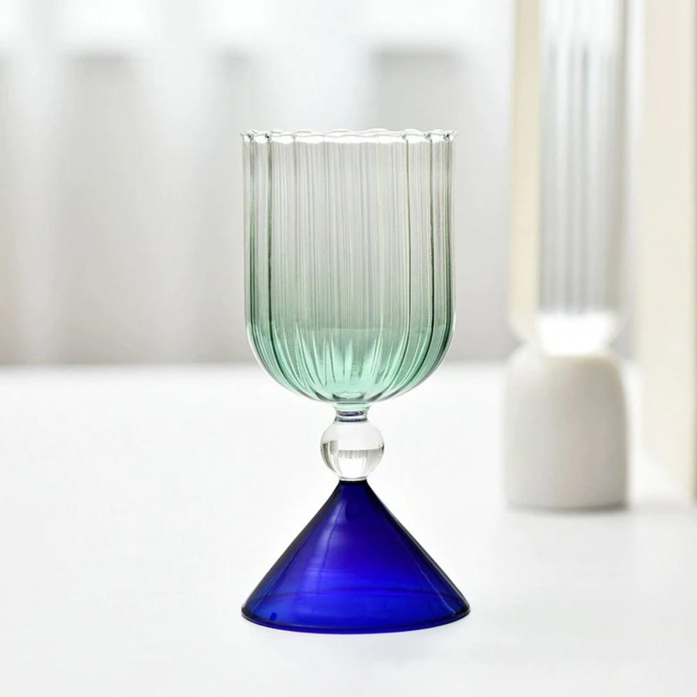 Irregular Shape Goblet Cup Ripple Style Dessert Cup Drinkware Colorful Glass Ice Cream Cup  Bar