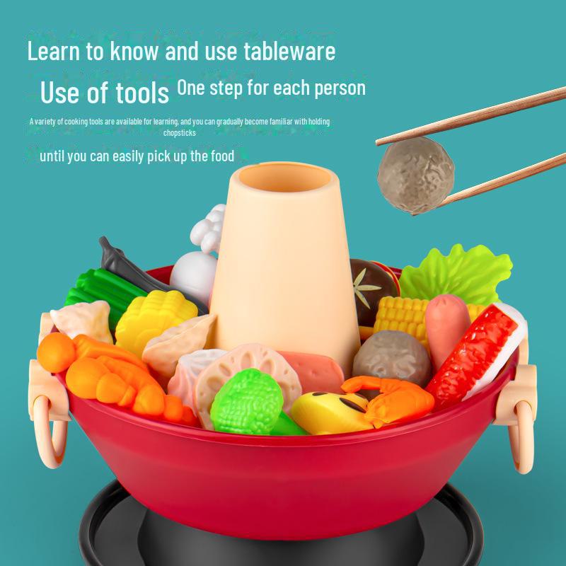 "Drehendes Küchenspielset": Babysimulationsspieße & Hot Pot"