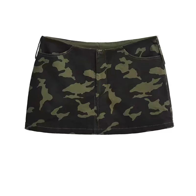 

Модные Сексуальные Шорты Суперкороткие с Низкой Посадкой Камуфляжные Женские Летние 2025 Новая Рабочая Одежда Брюки с Облеганием Бедер Юбка А-силуэта Короткая Юбка Camouflage XS