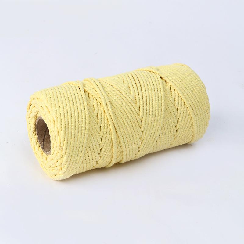 4mm Multi-Strand Macaron Colored Cotton Rope for DIY Tapestry & Decorative Weaving.