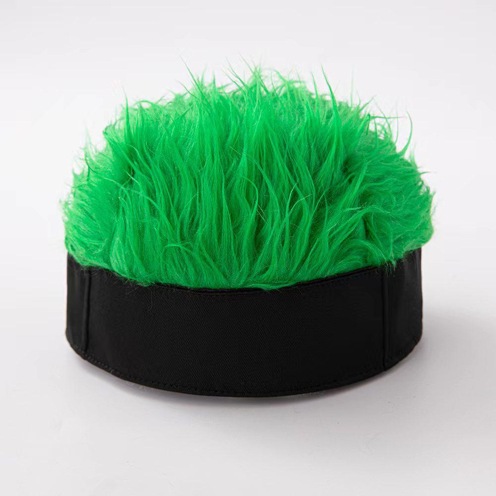 Vintage Hip-Hop Brimless Wig Hat: Retro Melon Skin Design