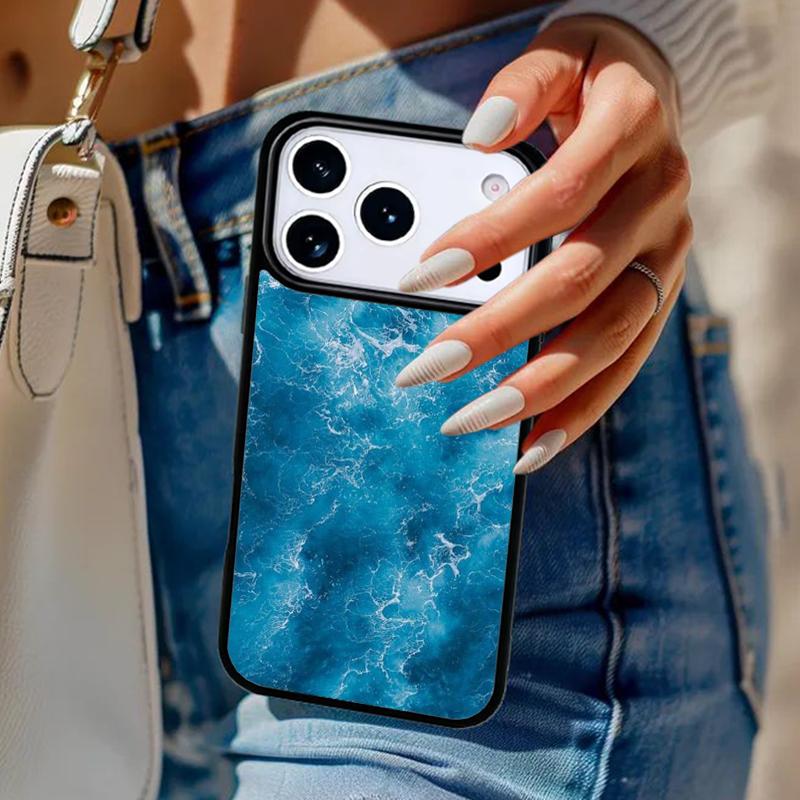 Blue Ocean Waves Sea Phone Case For iPhone 17 Air 14 15 13 12 Max Cover For Apple 14 15 16 16e 11 Pro Max Plus Coque