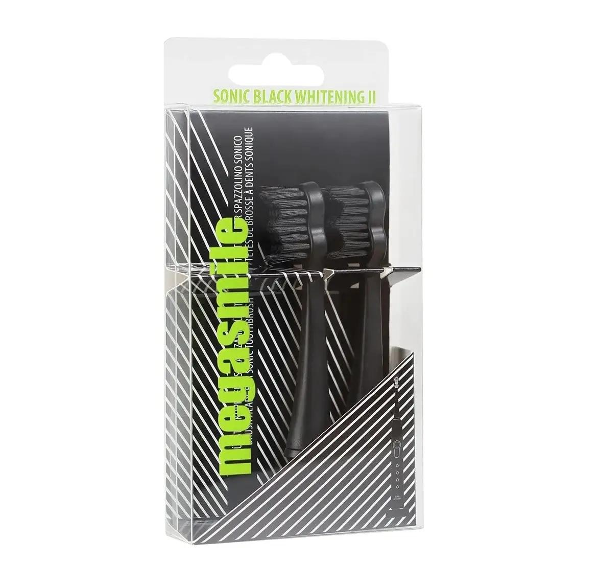 

Насадки для звукової електрощітки Black Whitening II Ink Black (чорні) Megasmile 2 шт