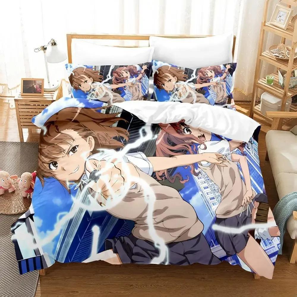 3D Print Anime Misaka Mikoto Bedding CollectionDuvet Cover Comforter Bed Collection Quilt Cover PillowcaseKing Queen Twin Size Boys Girls