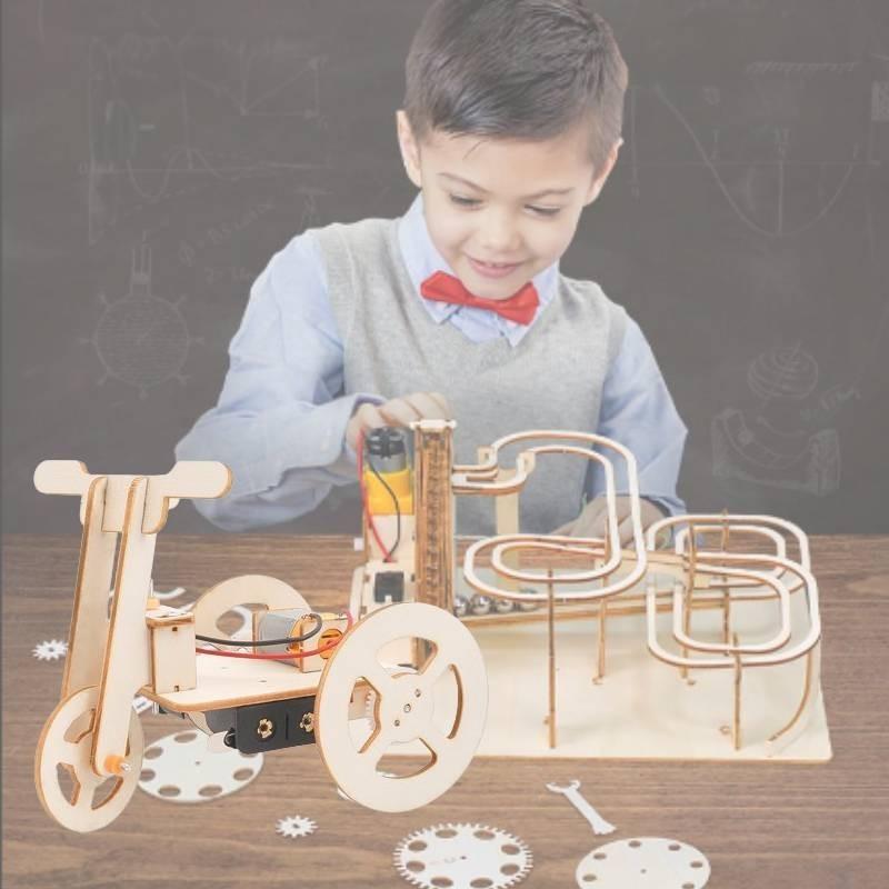 Diy Electric Tricycle Science Experiment Kit For Junior High And Elementary Students Wooden Material