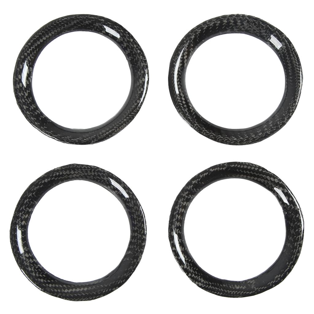 4Pcs Dashboard AC Vent Air Conditioning Air Outlet Ring Trim Sticker Carbon Fiber for GT‑R R35 2008‑2016