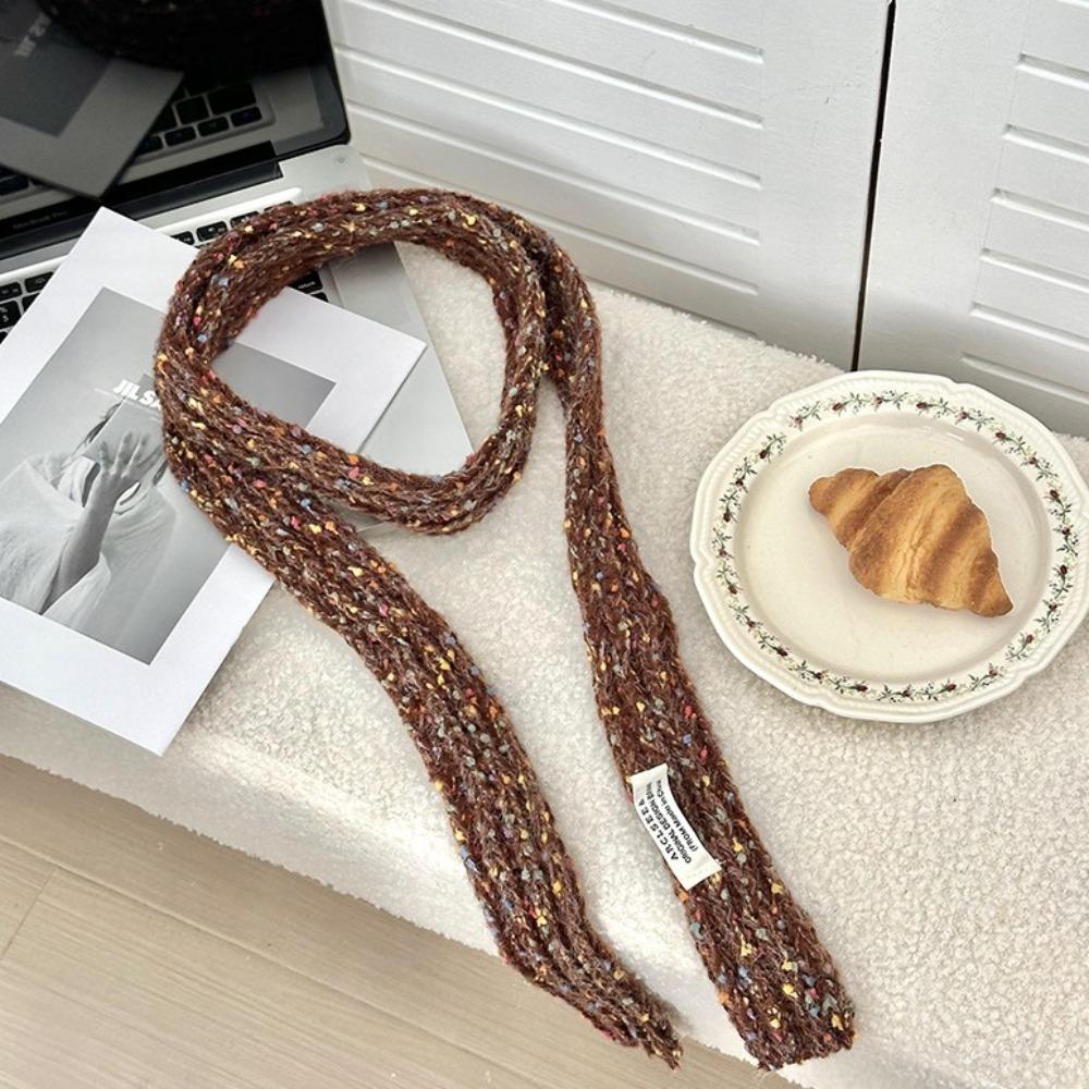 Harajuku Colorful Slender Scarf Y2K Style Knitted Colorful Dot Shawl  Streetwear