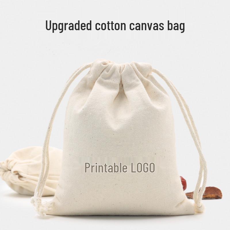 Eco-Friendly Cotton Canvas Drawstring Bag for Rice, Flour, and Custom Logo Advertising