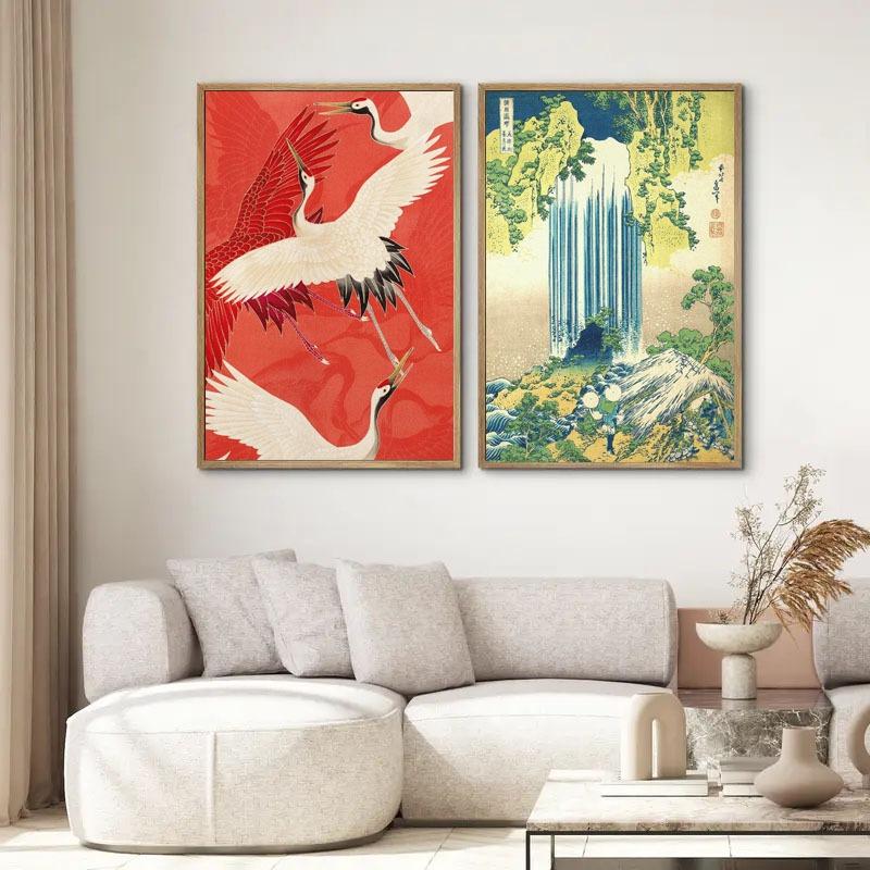 1pc Vintage Japanese Canvas Print, Japanese Wall Art, Home Decor ,Personalized Gift, Vintage Living Room,Bathroom,Kitchen Decor