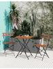 Outdoor Solid Wood Folding Balcony Table and Chair Set - 3-Piece