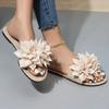 Hot Sale Women's Shoes New Summer Women's Slippers Solid Flowers Open Toe Low Heels Large Size 43 Light Casual Slippers Women