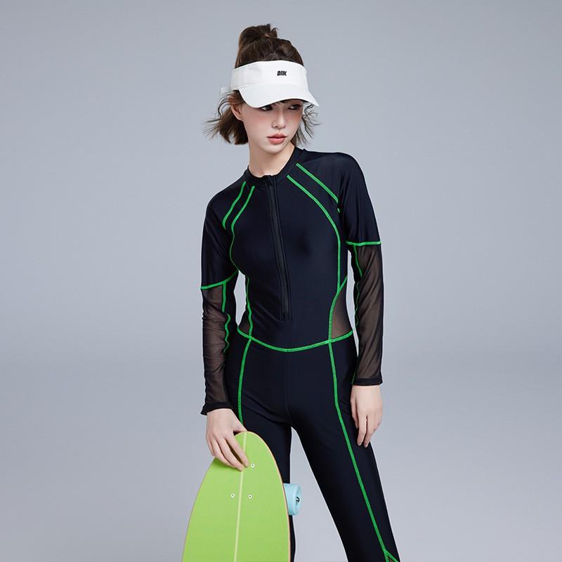 Swimsuit Women's Conservative Long-sleeved Trousers One Piece Covering Flesh Showing Slimming Snorkeling Sunscreen Jellyfish Diving Suit Surfing