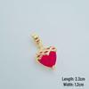 European & American Red Heart Zirconia Cross Pendant Necklace, Gold-Plated Copper, Peach Heart Design for Women.