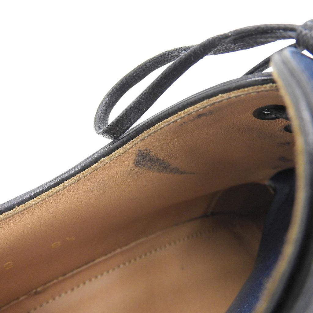 Doskonałe skórzane buty LOUIS VUITTON Wingtip medallion patyna niebieska skóra męskie 8.5 Używane