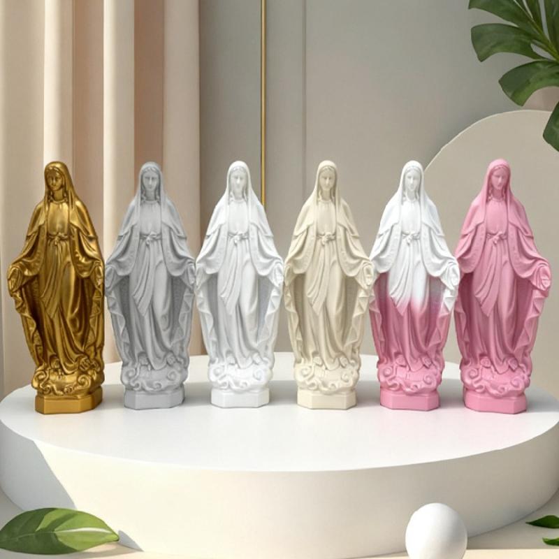 Resin Mexico Holy Mary Statue Our Lady of Guadalupe Figurine Catholic Virgin Sculpture Home Altar Decoration Religious Ornaments