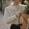 2026 Women's Lace Collar Shirt, Thin and Versatile, Solid Color, Spring/Autumn Style