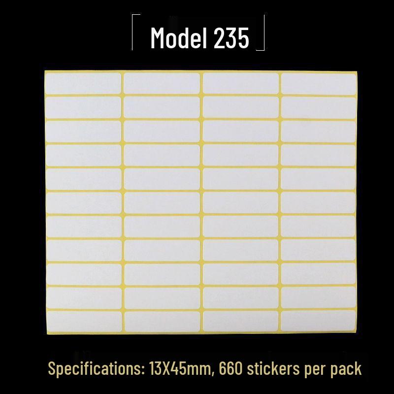 A5 Adhesive Matte White Label Stickers - Printable, Writable, Removable Name Tags