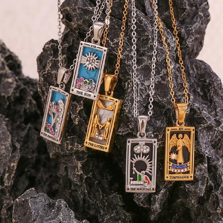 Trendy Minimalist Tarot Inspired Necklace With Creatvie Symbols And Lightweight Design For Comfortable Daily Wear