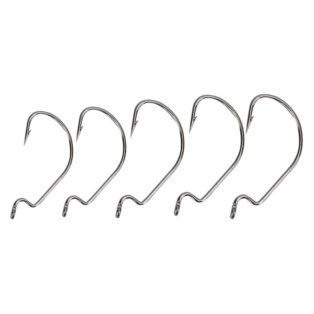 50PCS 2# 1# 1 0# 2 0# 3 0# High Carbon Steel Fishing Jig Hooks Set Fish Tackle Accessory Black