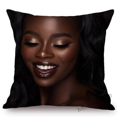 Fashion African Black Woman Girl Luxury Elegant Home Decorative Sofa Pillow Case Beauty Salon Decoration African Cushion Cover