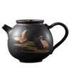 Silver-spotted Black Ceramic Teapot Rough Pottery Small Crane Pot Retro Household Ceramic Kung Fu Tea Set