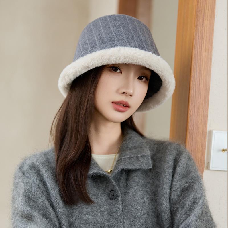 

Осенне-зимняя шляпа женская утолщенная шляпа-ведро с необработанными краями, защита ушей, с широкими полями, теплая шляпа-ведро, шляпа-котелок ONE SIZE