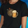 T-Shirt Women Darts and Beer Motif Cotton Size S To 3XLWill Open In New Window or Tab
