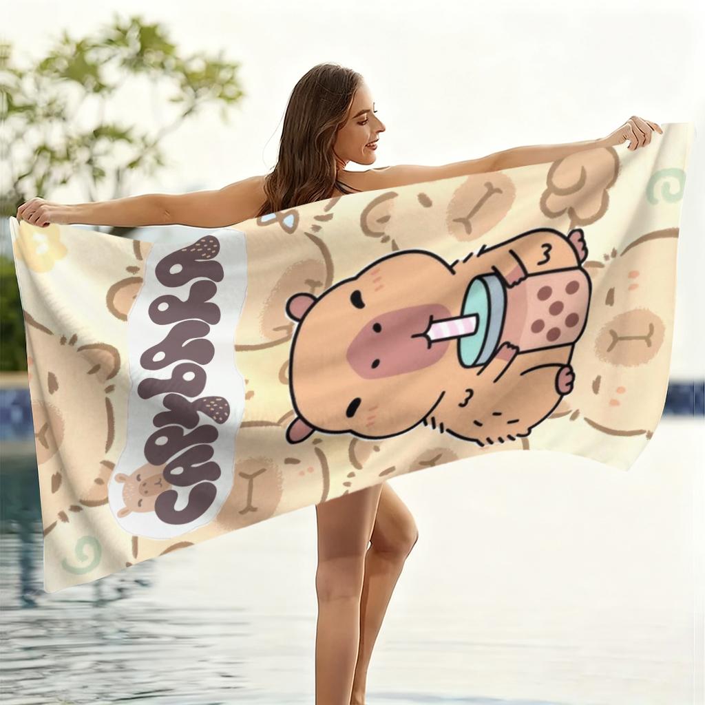Capybara Cartoon Beach Towel Quick-Drying Small To LargeTowel For Beach Pool Sport Yoga Gym Home Towel Gift for Friend Sand Free