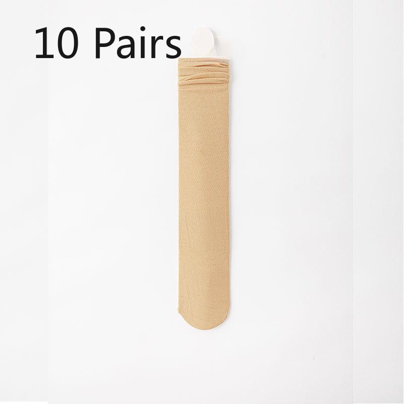 

10 пар женских летних ультратонких спортивных футбольных носков до колена 10 Pairs телесный