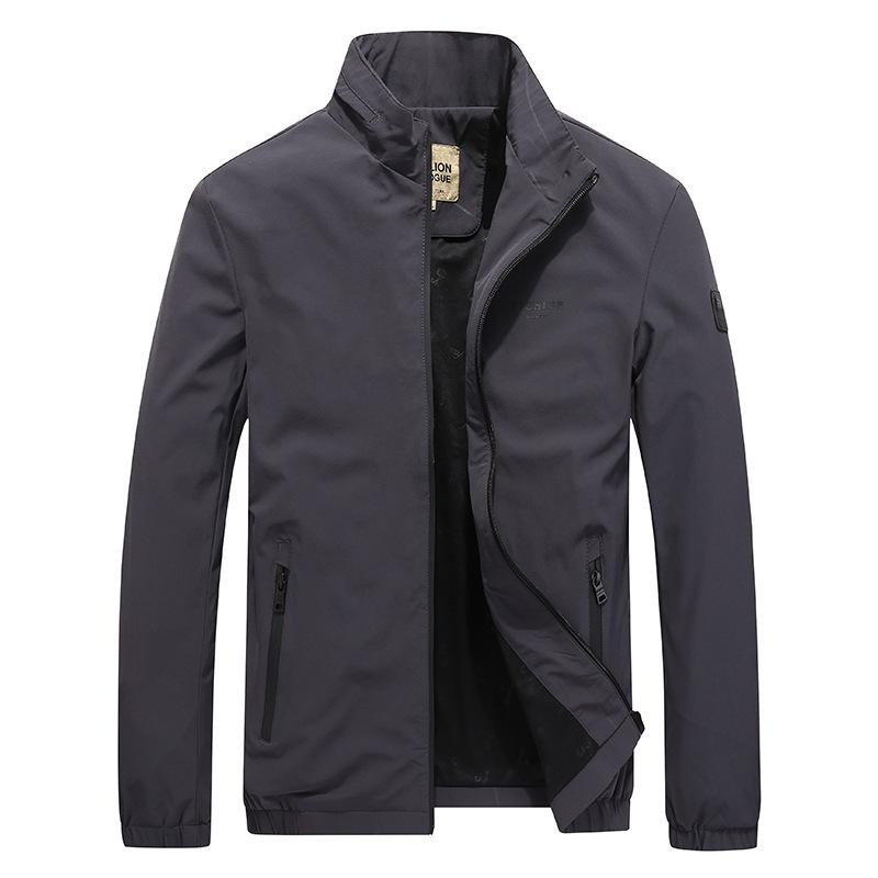 Men's New Stand-up Collar Jacket Spring and Autumn Thin Large Size Loose Coat